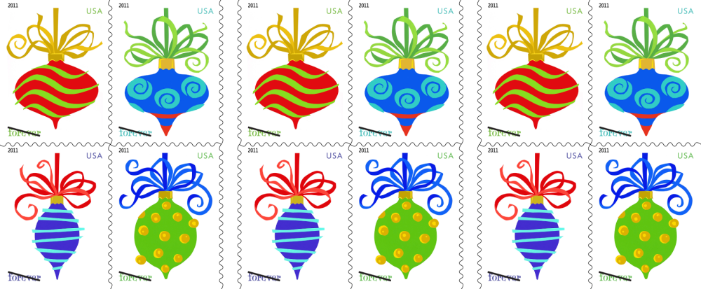 2011 Holiday Baubles | Tool Stamps US Postage Stamps