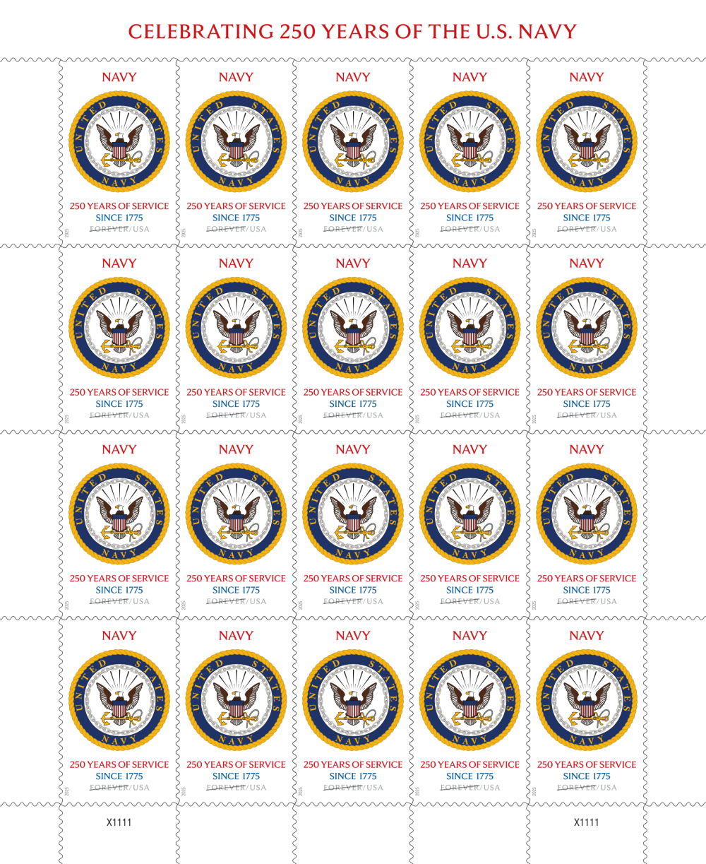 2025 U.S. Navy 250th Stamps 100 pcs | Tool Stamps US Postage Stamps