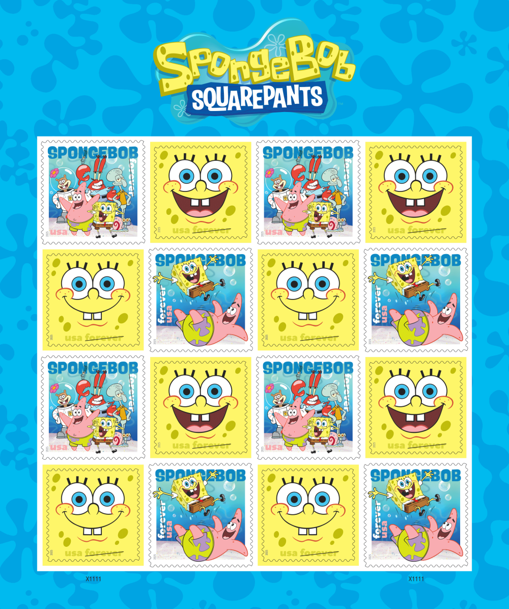 2025 SpongeBob Squarepants Stamps 80 pcs | Tool Stamps US Postage Stamps