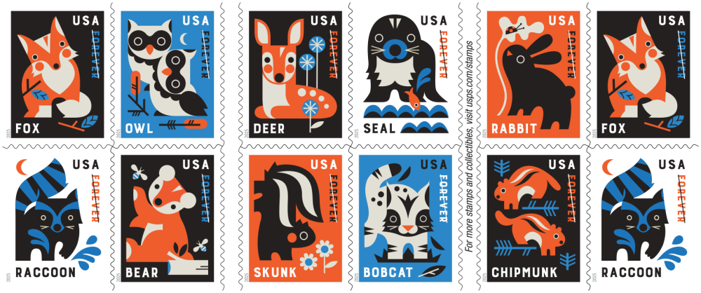 2025 Baby Wild Animals Stamps 100 pcs | Tool Stamps US Postage Stamps