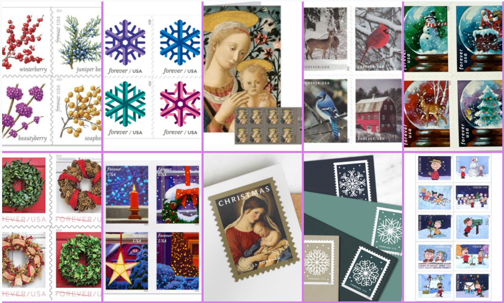 Christmas Stamp Blind Box 300 PCS BIG SALE，100 PCS of 3 styles | Tool Stamps US Postage Stamps
