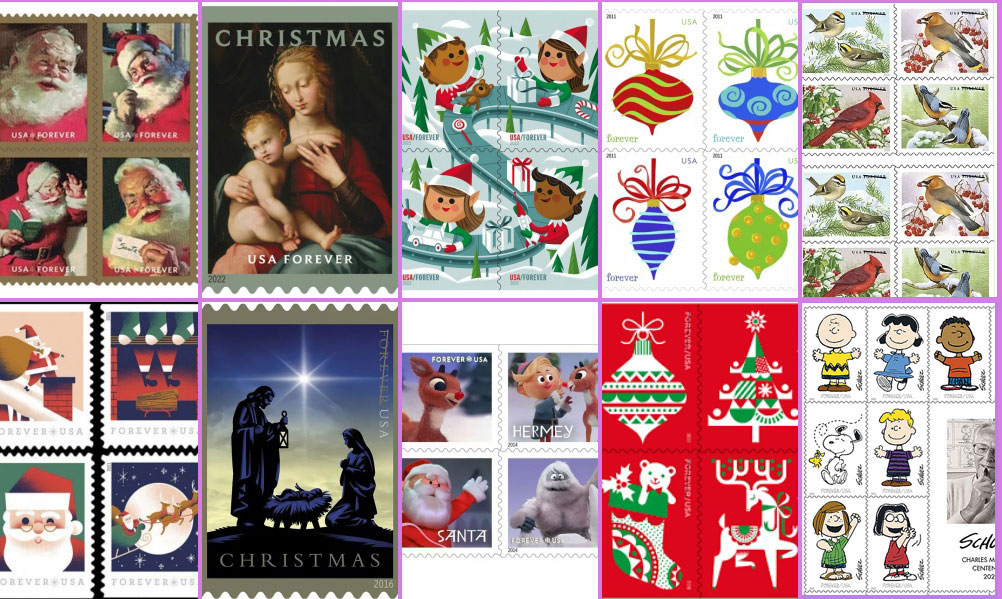 Christmas Stamp Blind Box 500 PCS BIG SALE，100 PCS of 5 styles | Tool Stamps US Postage Stamps